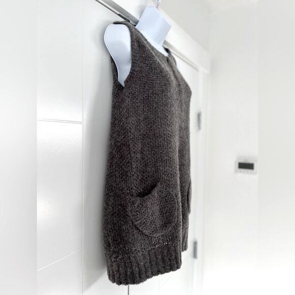 Zara/ Wool blend/ Mohair/ Knit/ Grey/  Stretchy/ Midi dress/ Size US M - Picture 5 of 14